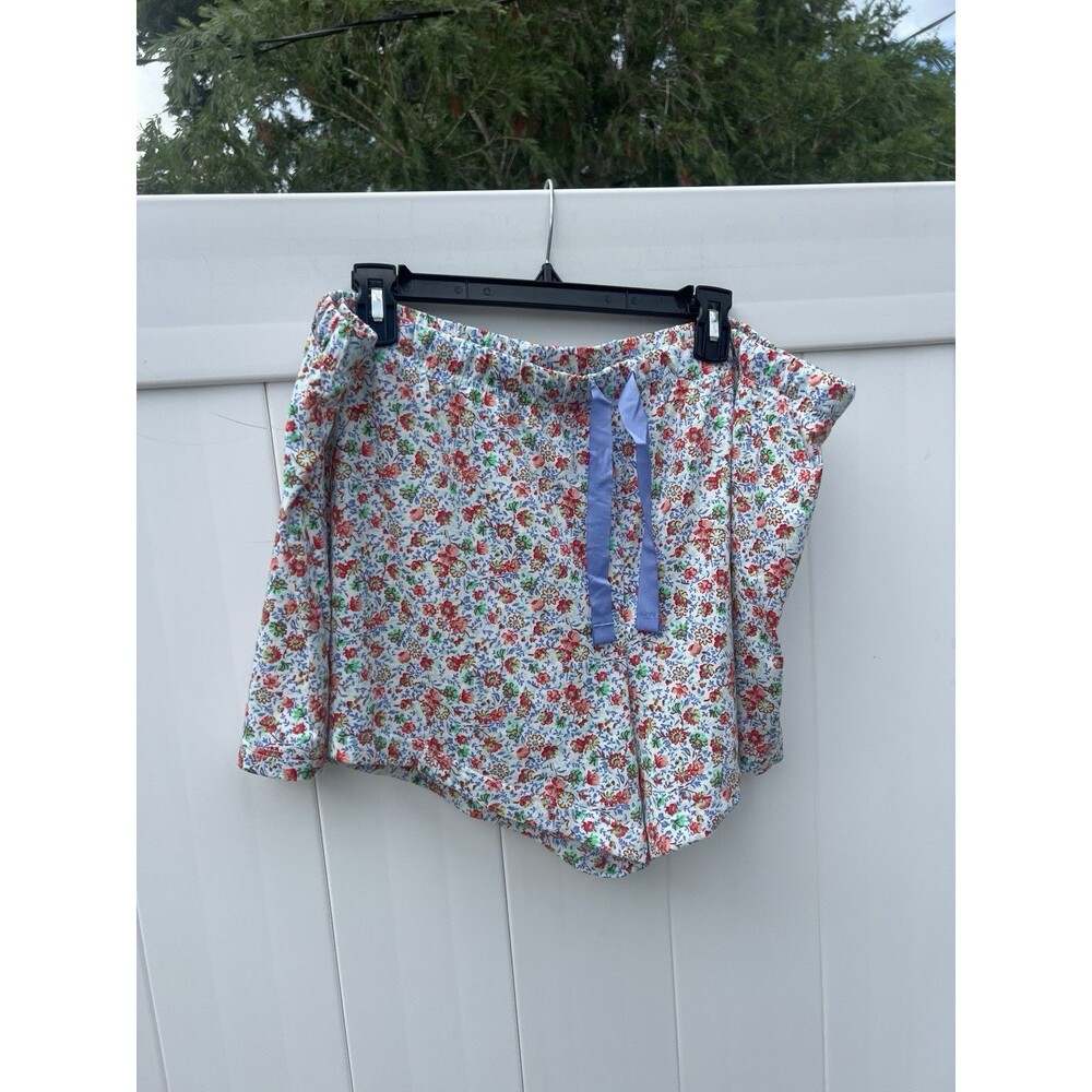Lands End Womens Pajama Shorts Size 2XL XXL Floral Drawstring Waist